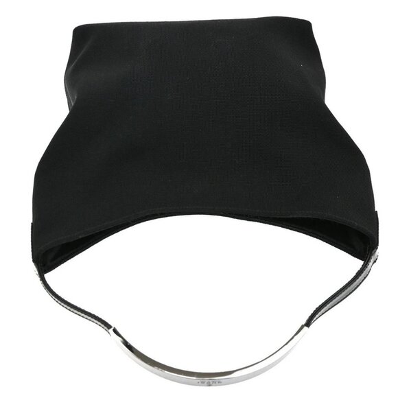 GUCCI Logo GG Pattern Hobo Shoulder Bag Nylon Leather Black SHW Italy - Picture 5 of 16